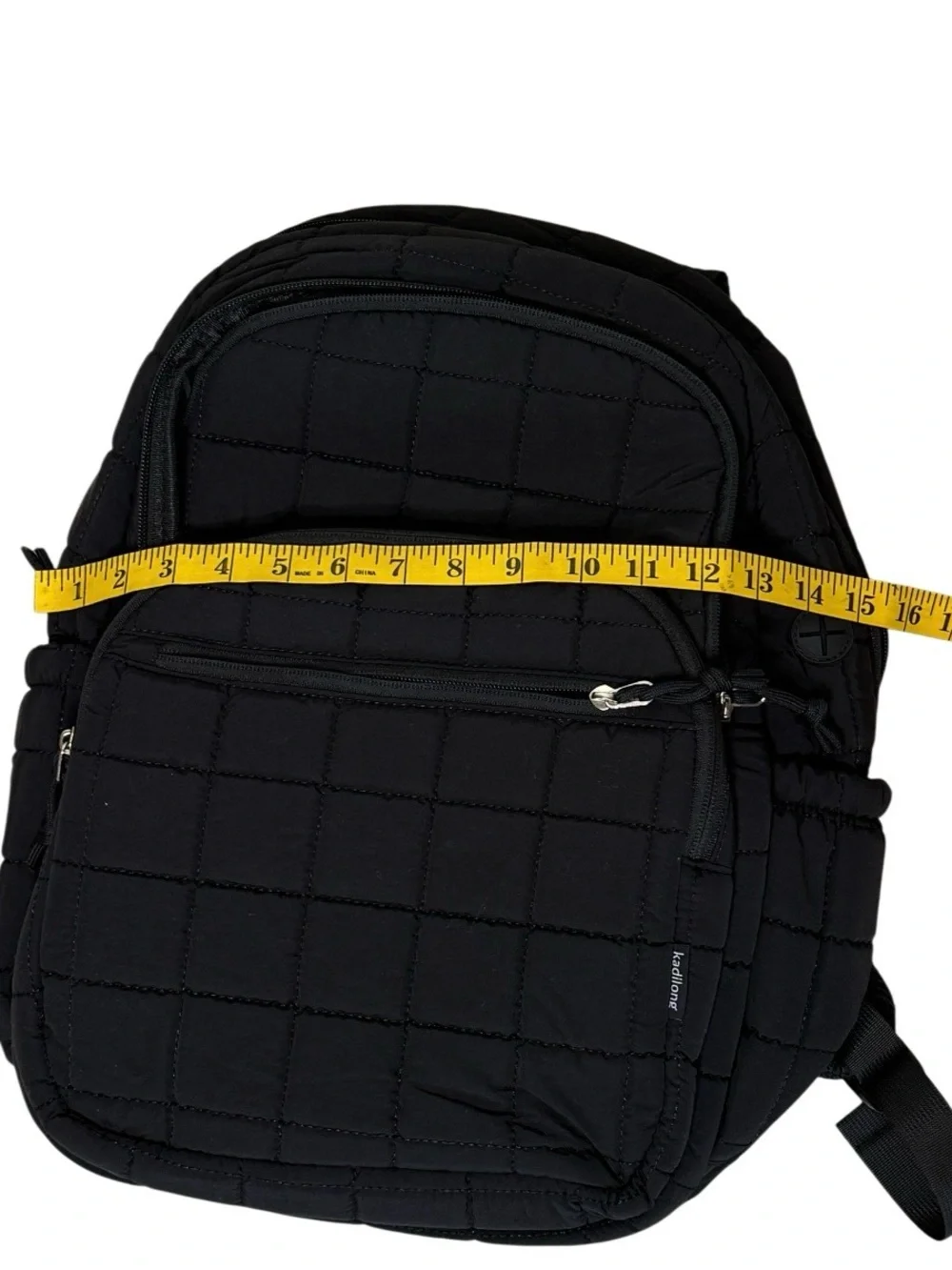 kadilong Laptop Book bag Backpack for College or Travel, Black Quilt, USB Ready